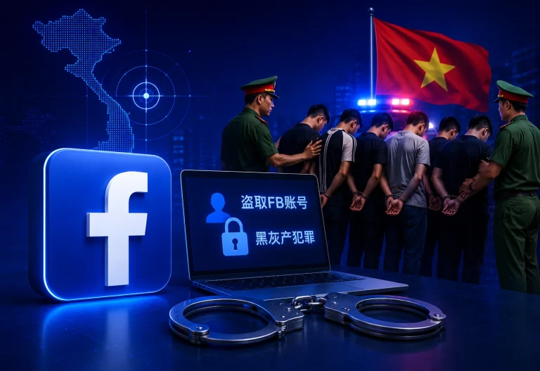 越南北宁捣毁特大窃取 FB 账号黑产团伙，9人被捕