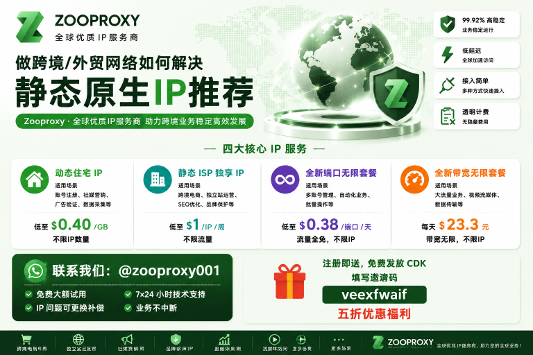 ZooProxy 2026 深度评测：原生住宅IP代理的性能表现与实战应用